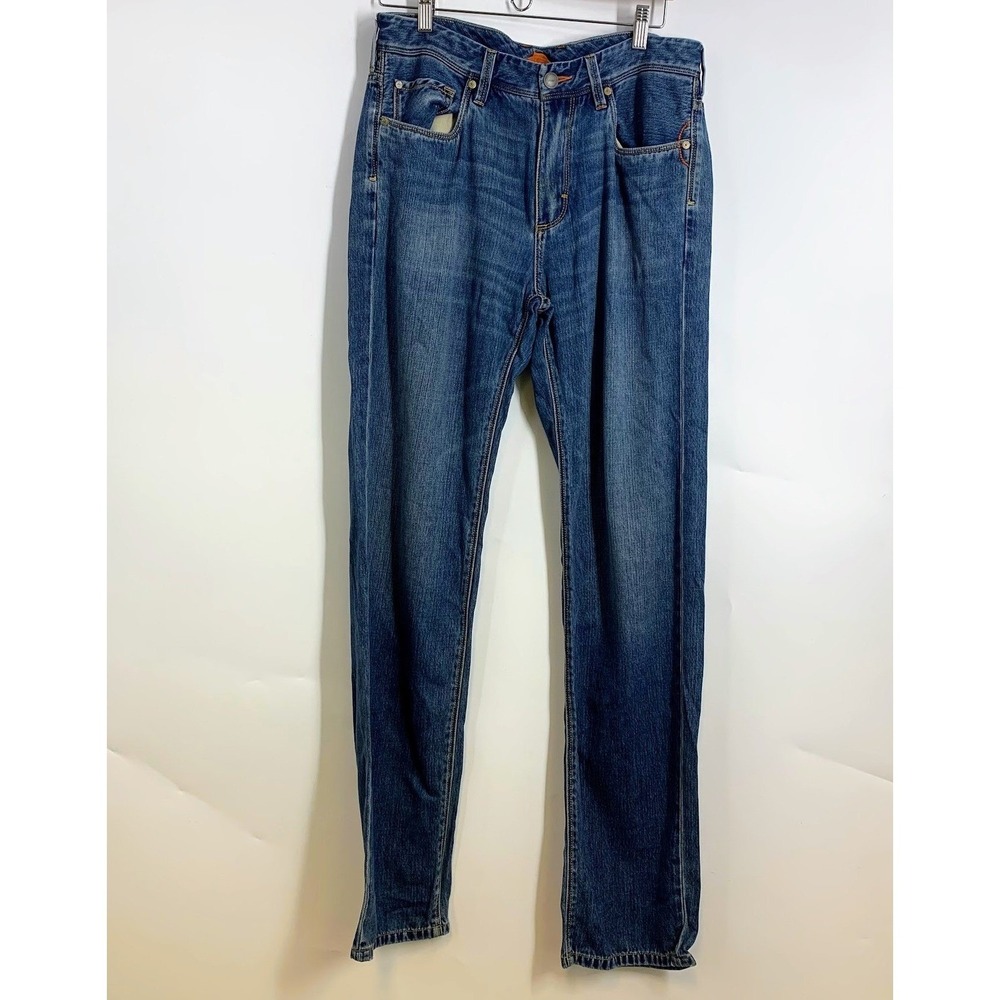 Tommy Bahama Mens Blue Wash Denim Jeans Straight Leg Casual Size 33x34